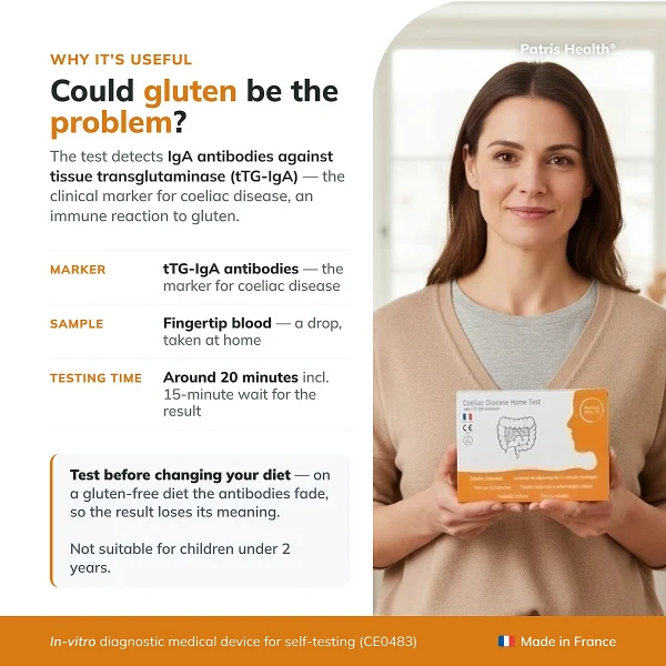 Patris Health Coeliac Disease Home Test test purpose and key facts