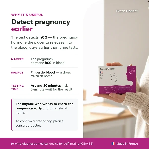 Overview of the Patris Health Pregnancy Blood Test for early hCG detection in blood