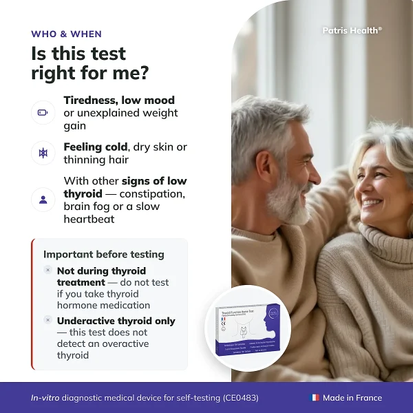 Patris Health Thyroid TSH Home Test who the test is suitable for