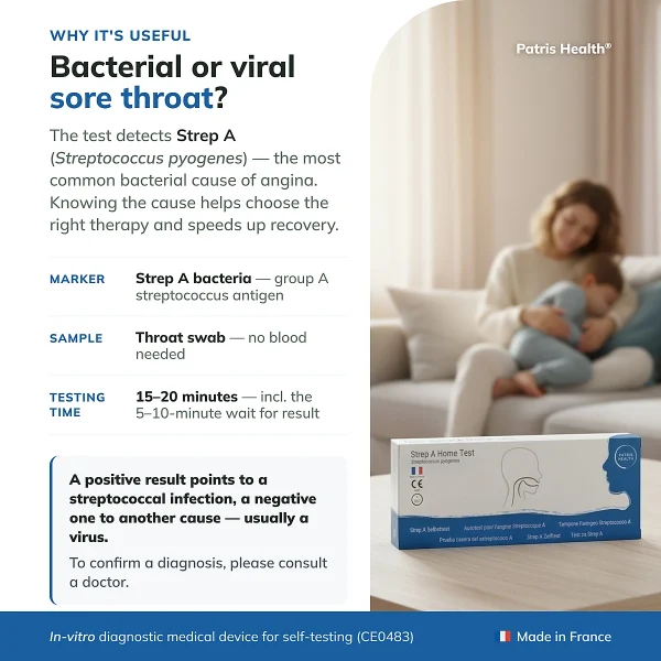 Home Strep A test for a first check when Strep A is suspected
