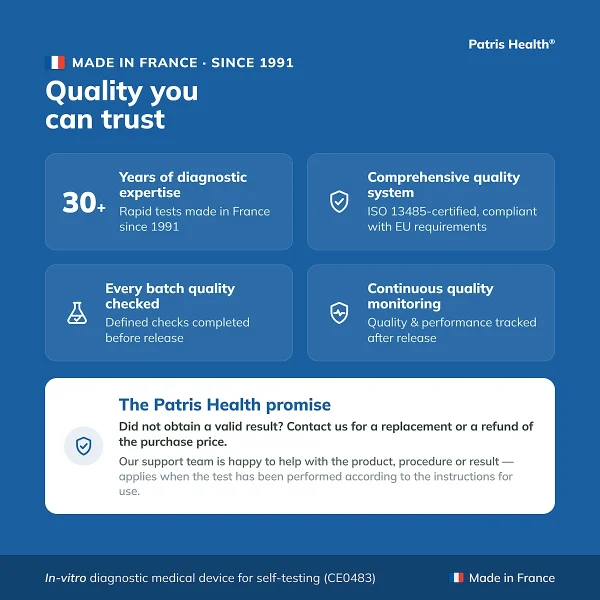 Quality and trust information for the Patris Health Home Strep A Test