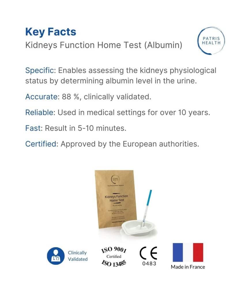 Patris Health - Kidneys Function Home Test (Albumin) - Key Facts