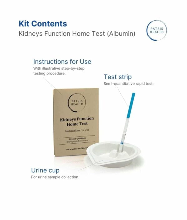 Patris Health - Kidneys Function Home Test (Albumin) - Kit Contents