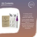 Display of the Patris Health® Rotavirus & Adenovirus kit contents.