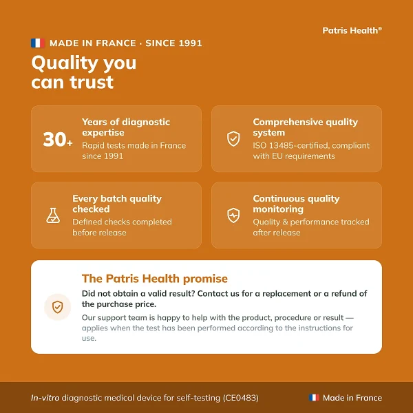 Quality highlights of the Patris Health FIT Home Test made in France