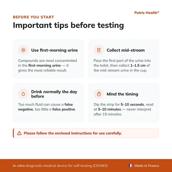 Important tips before using the Patris Health Kidney Function Home Test