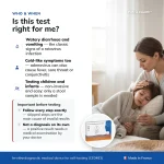 Infographic showing who the Patris Health Rotavirus and Adenovirus Home Test is suitable for
