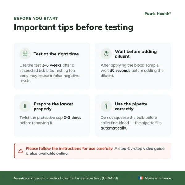 Important testing tips for using a Lyme disease home test correctly